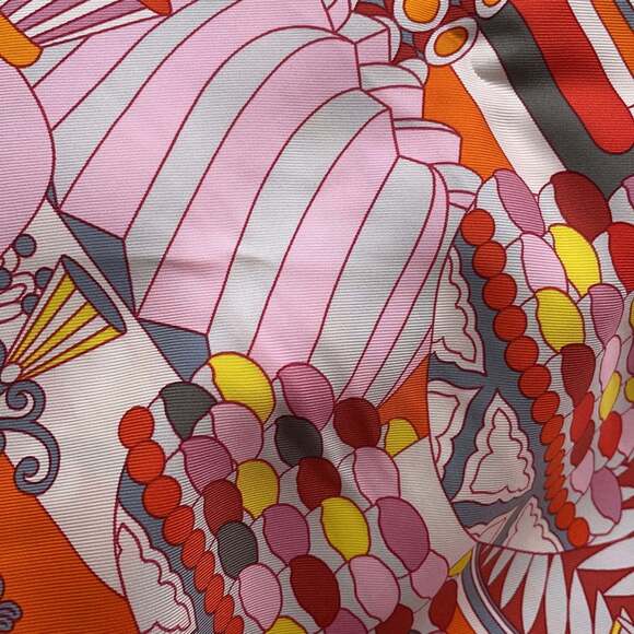 HERMES Orange Silk Scarf - Picture 4 of 7